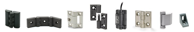 Plastic hinges | Metal hinges | Enclosure Hinges | Detent Hinges | Positioning Hinges | Lift-Off Hinges | Fixing corners