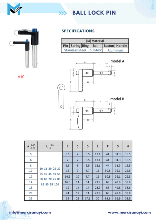 Ball Lock Pin | A10