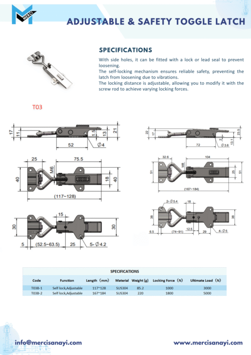 Adjustable & Safety Toggle Latch | T03