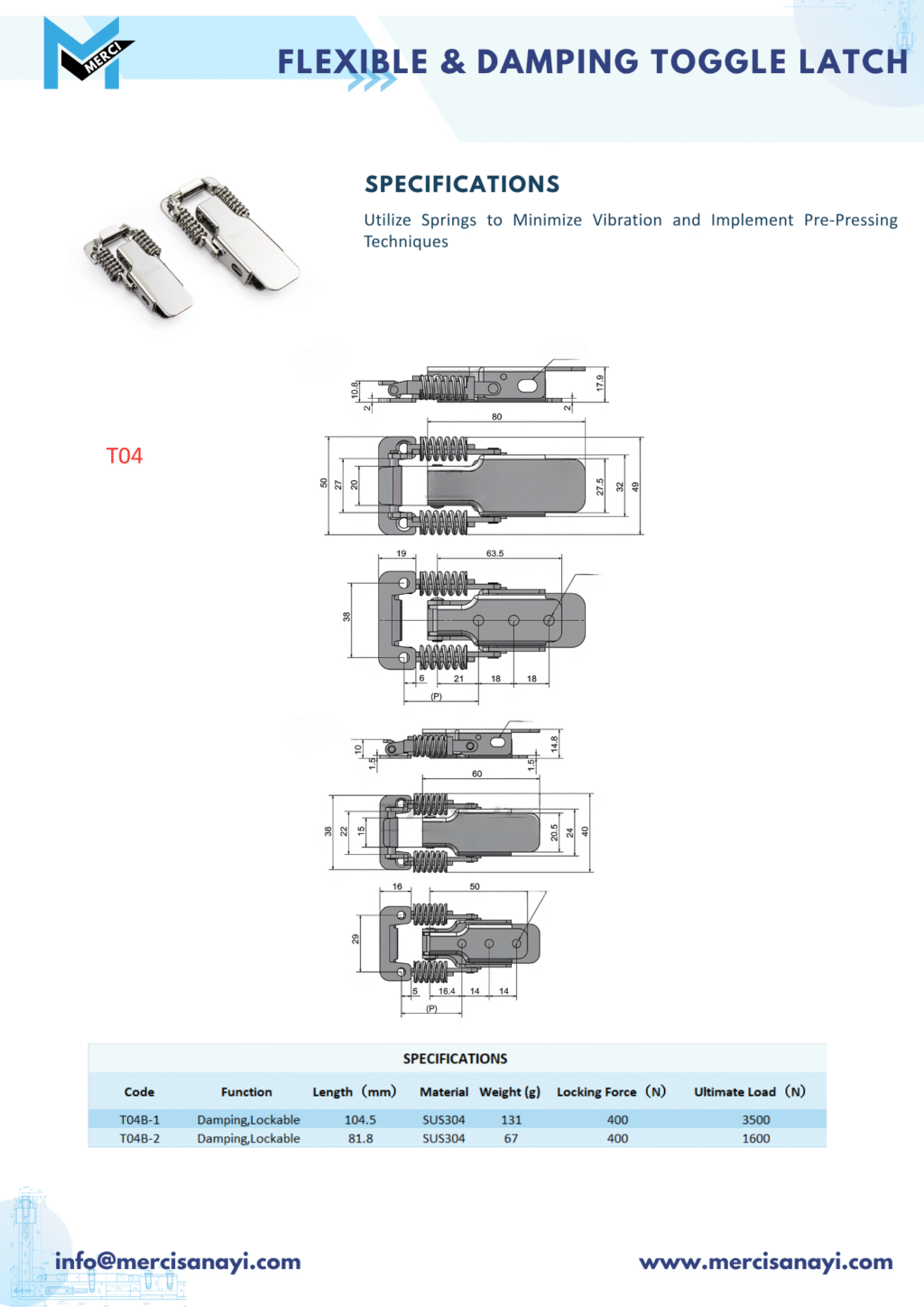Flexible & Damping Toggle Latch | T04