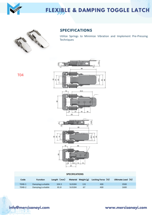 Flexible & Damping Toggle Latch | T04