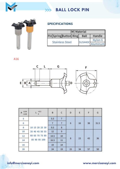 Ball Lock Pin | A16