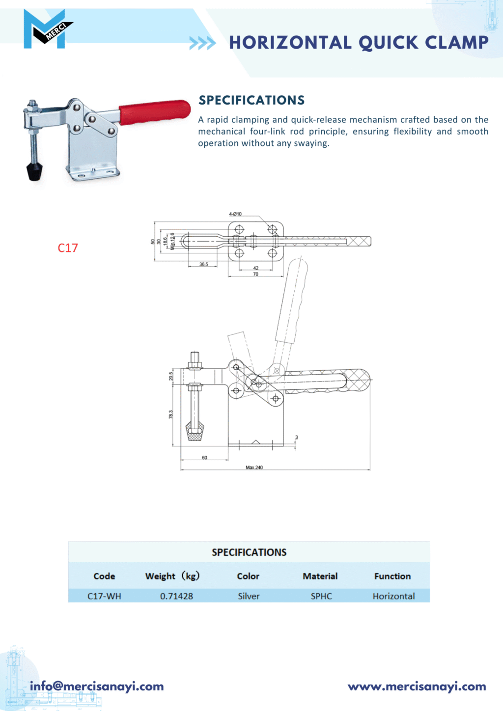 Horizontal Quick Clamp | C17