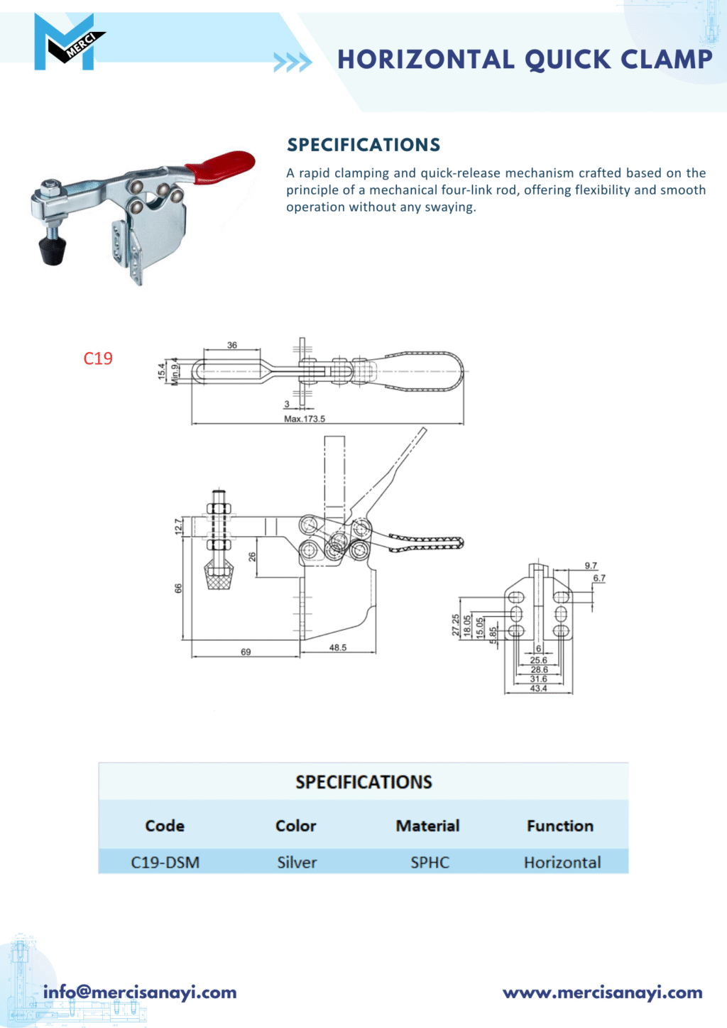 Horizontal Quick Clamp | C19