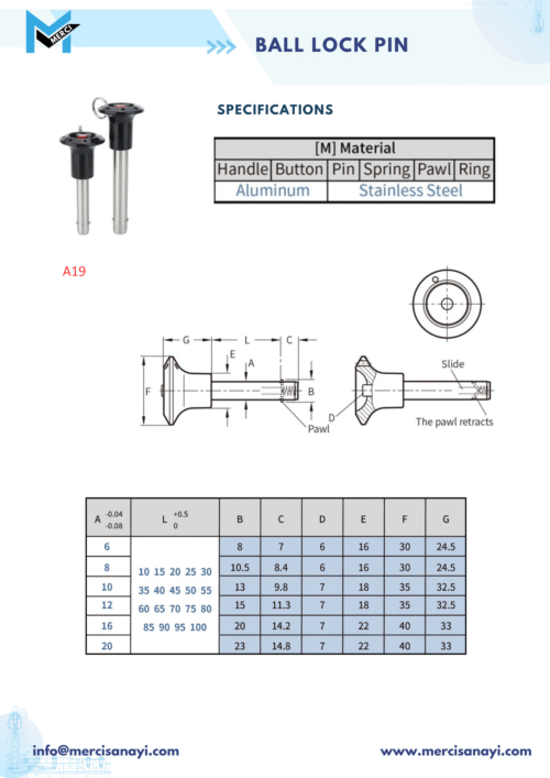 Ball Lock Pin | A19