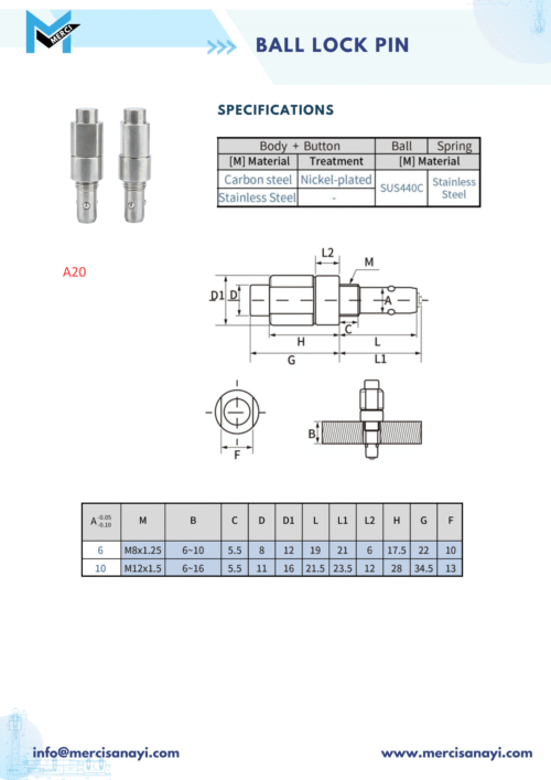 Ball Lock Pin | A20
