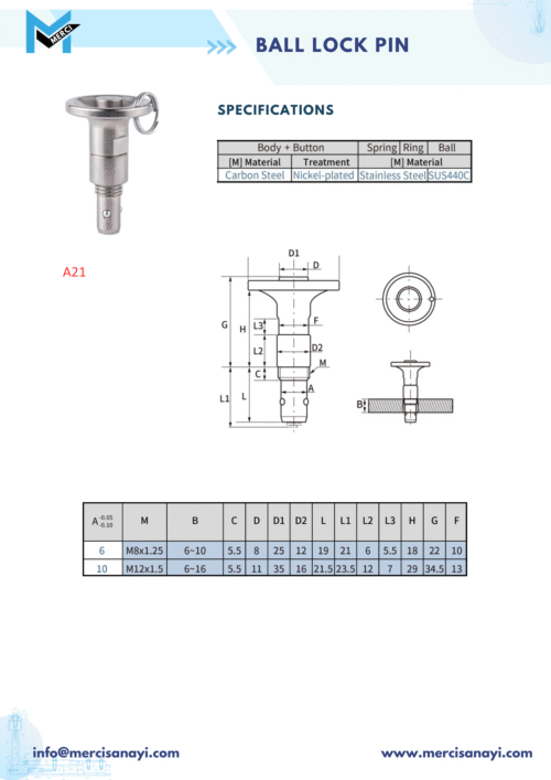 Ball Lock Pin | A21