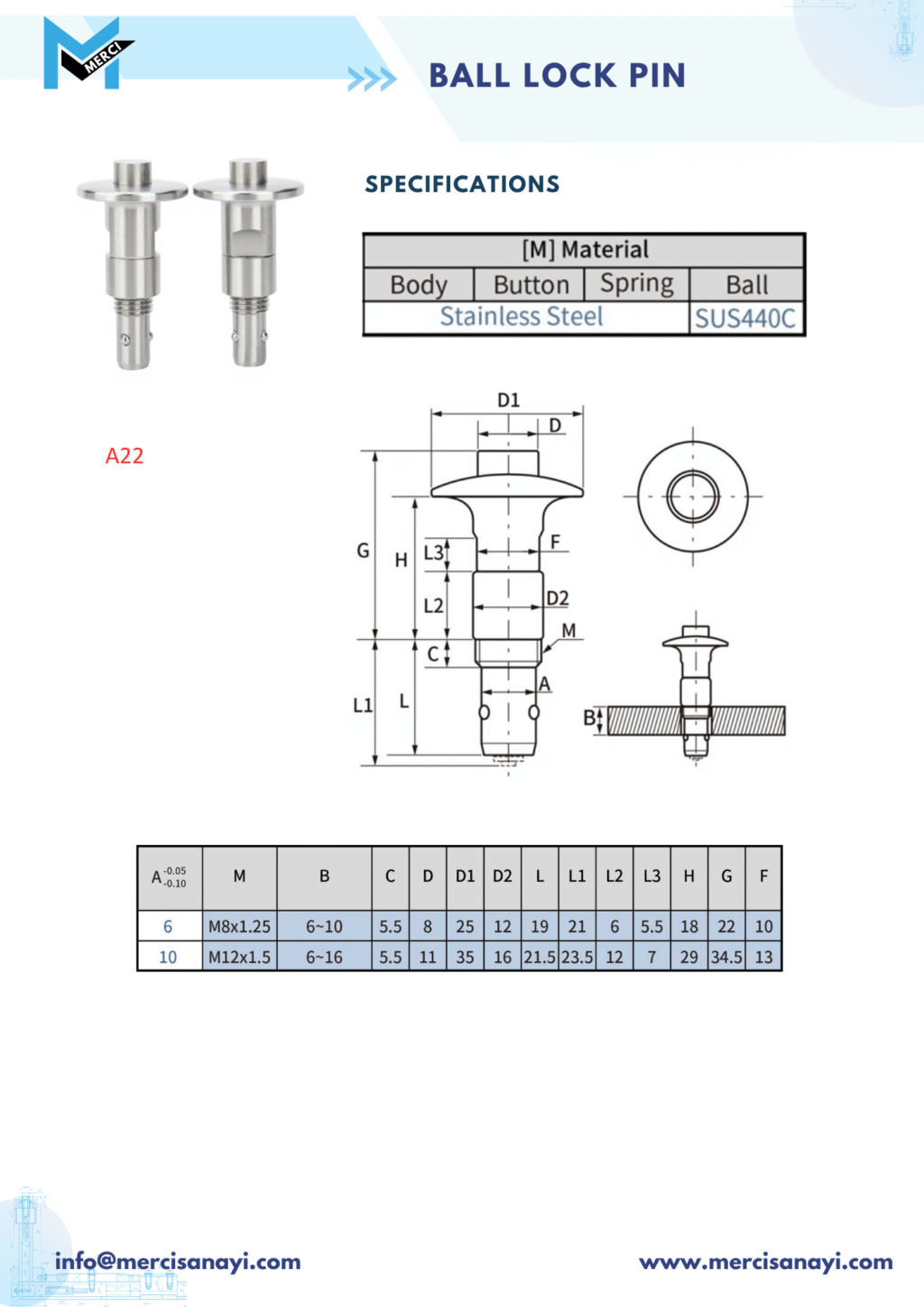 Ball Lock Pin | A22