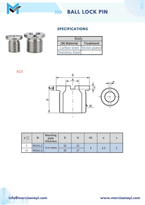 Ball Lock Pin | A23
