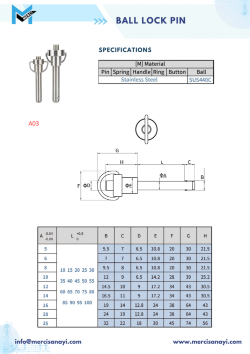 Ball Lock Pin | A03