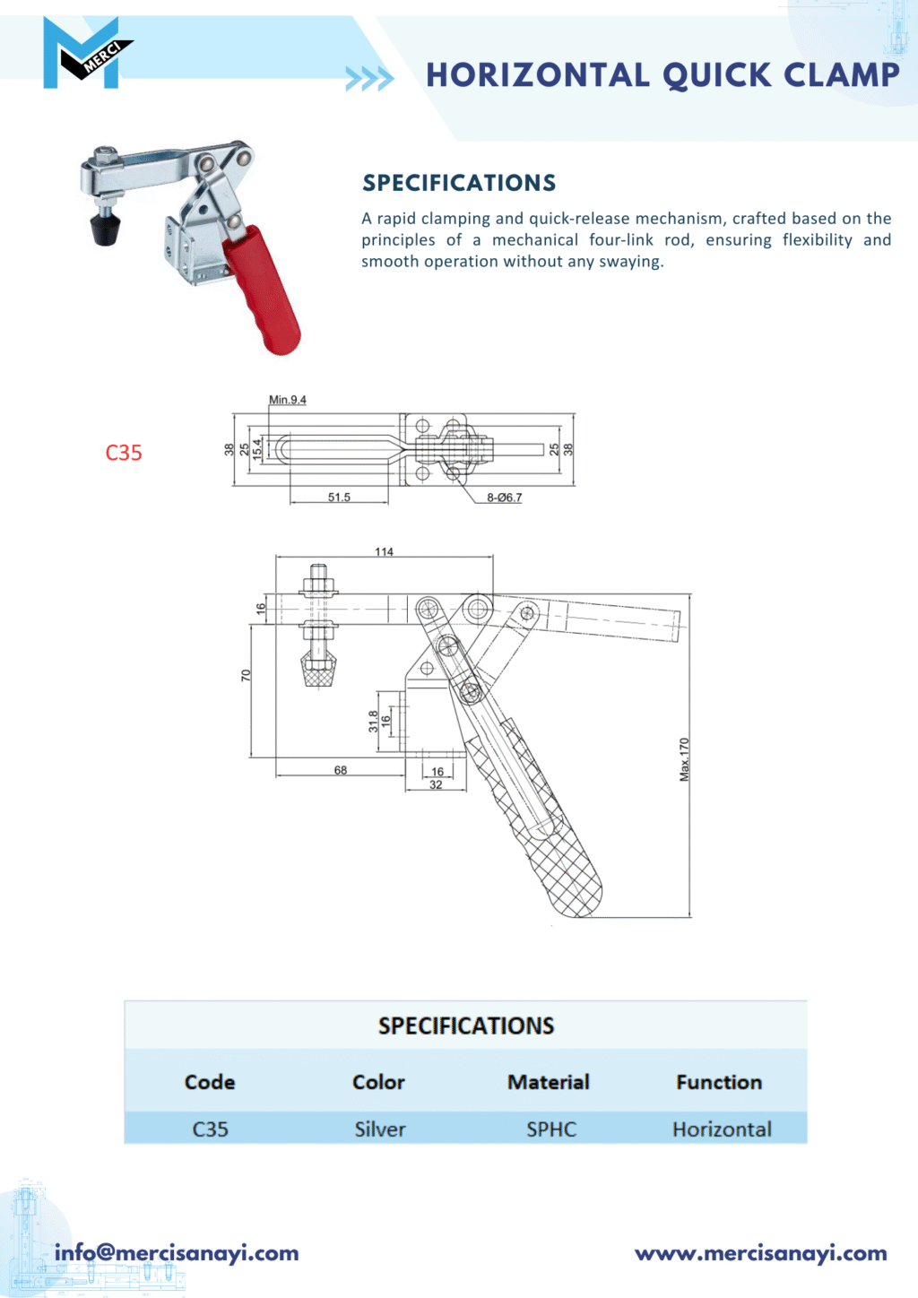 Horizontal Quick Clamp | C35