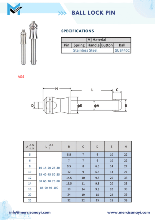Ball Lock Pin | A04