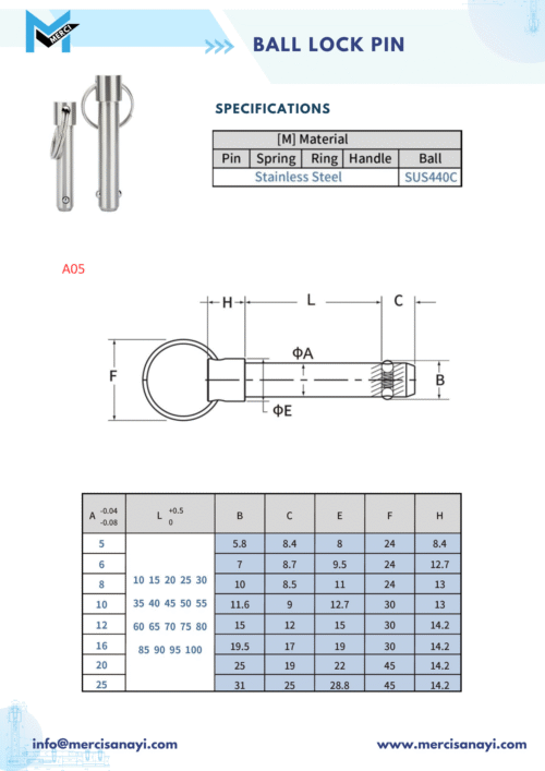 Ball Lock Pin | A05