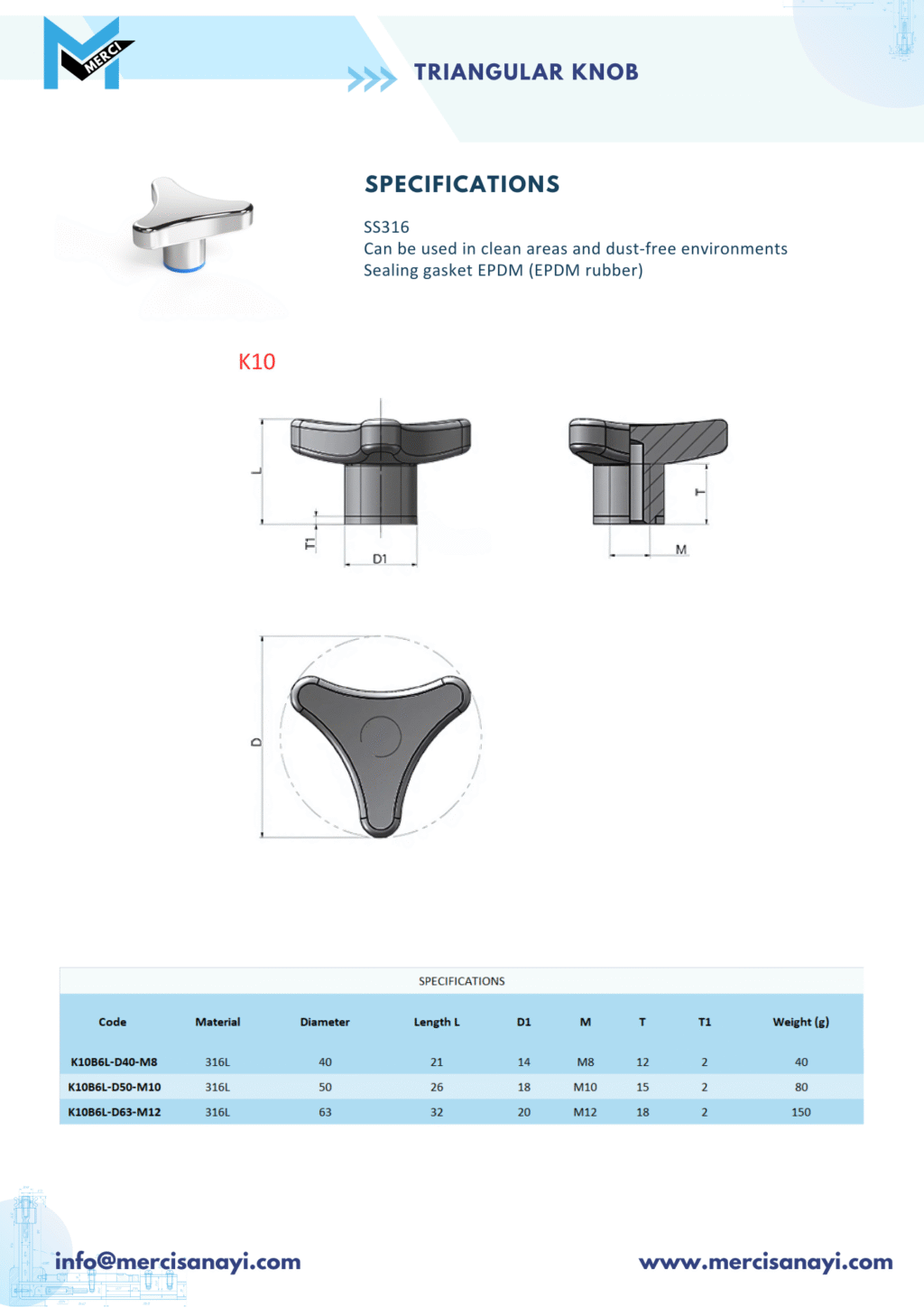 Triangular Knob | K10