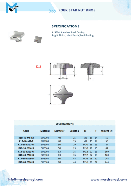 Four Star Nut Knob | K18