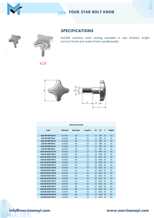 Four Star Bolt Knob | K19