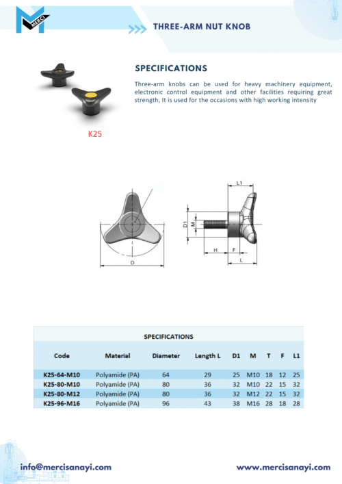 Three-Arm Nut Knob | K25