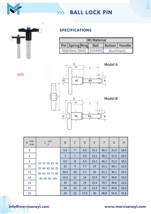 Ball Lock Pin | A09