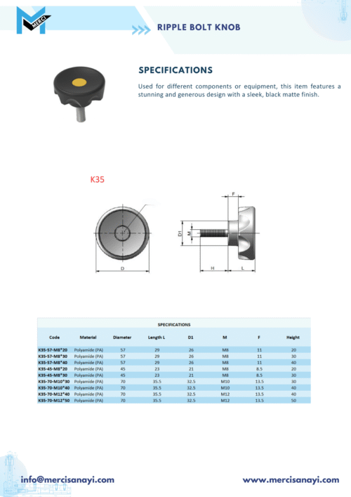 Ripple Bolt Knob | K35