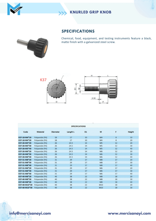Knurled Grip Knob | K37