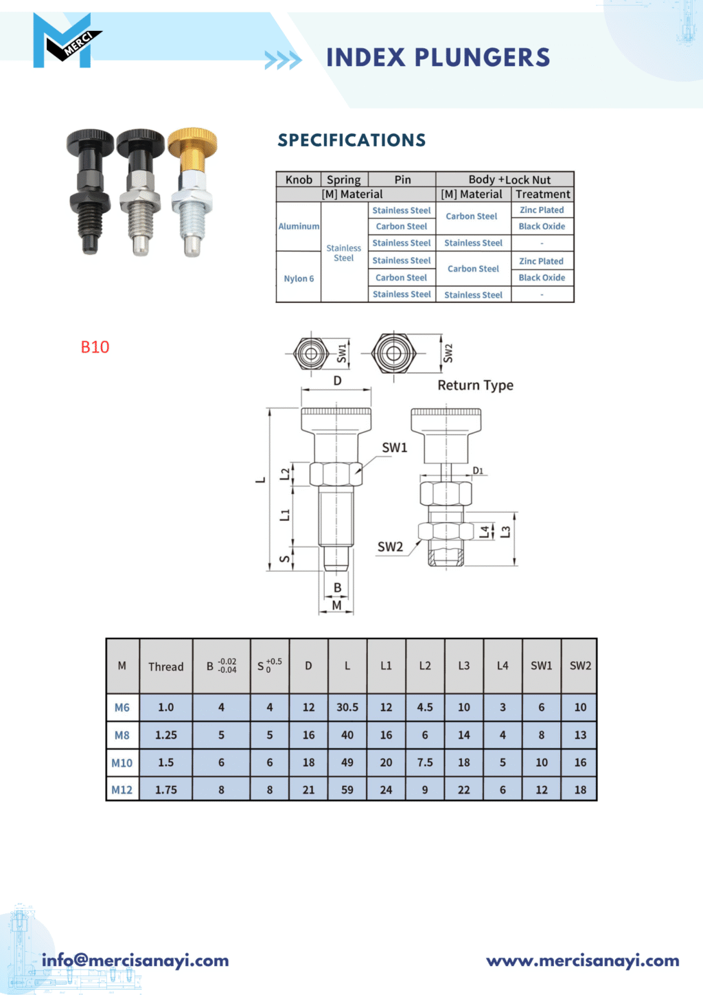 Index Plungers | B10