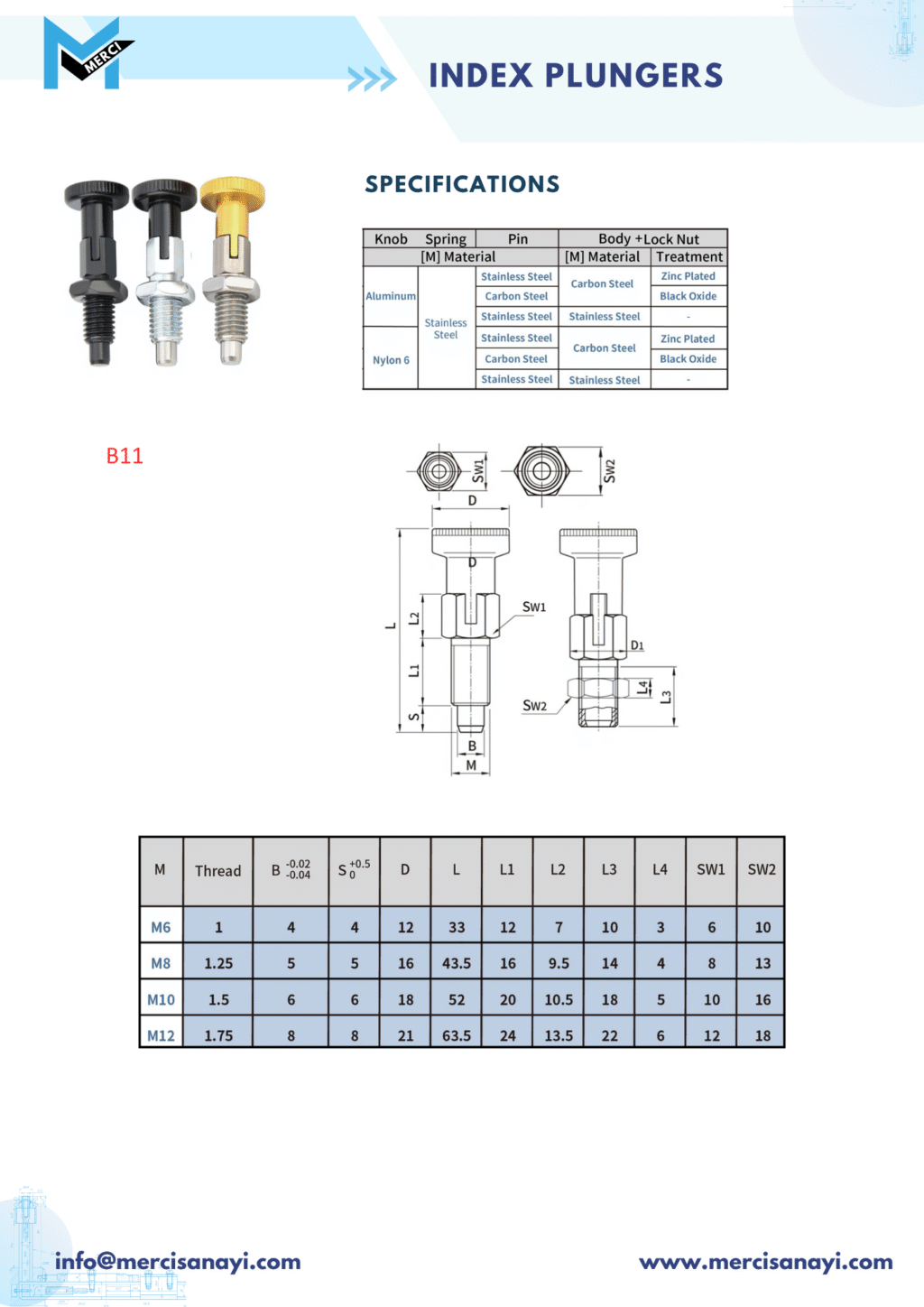 Index Plungers | B11