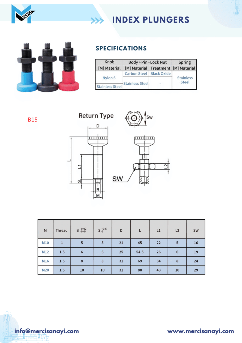 Index Plungers | B15