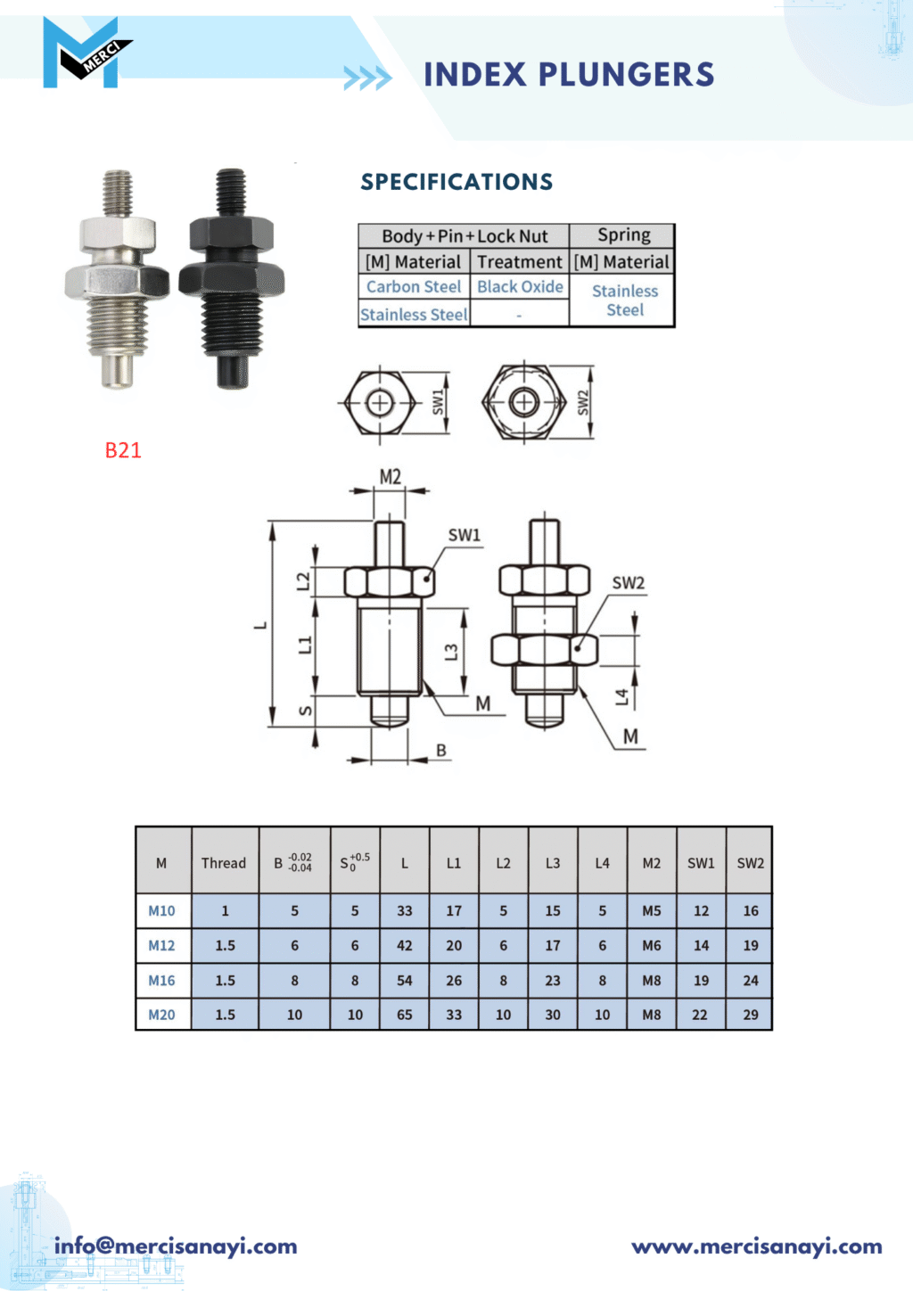 Index Plungers | B21