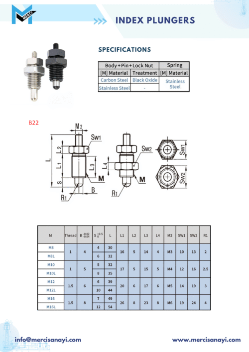 Index Plungers | B22