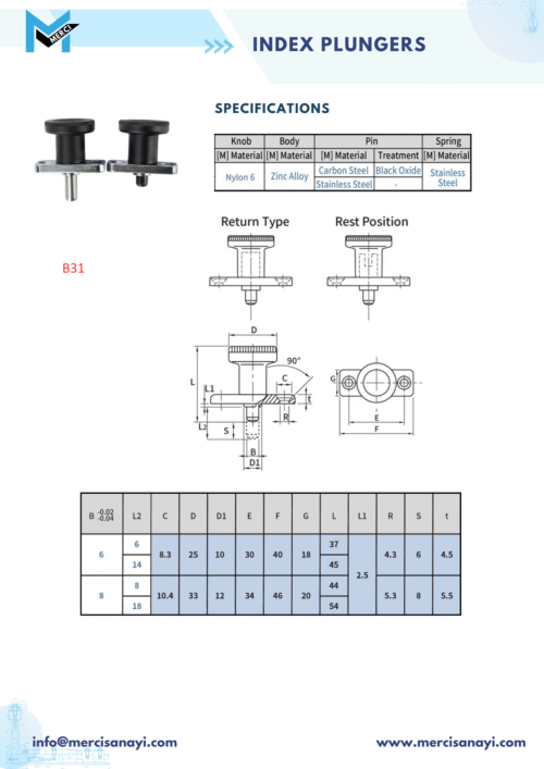 Index Plungers | B31