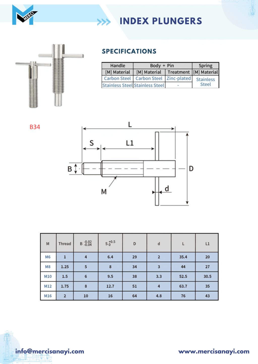 Index Plungers | B34