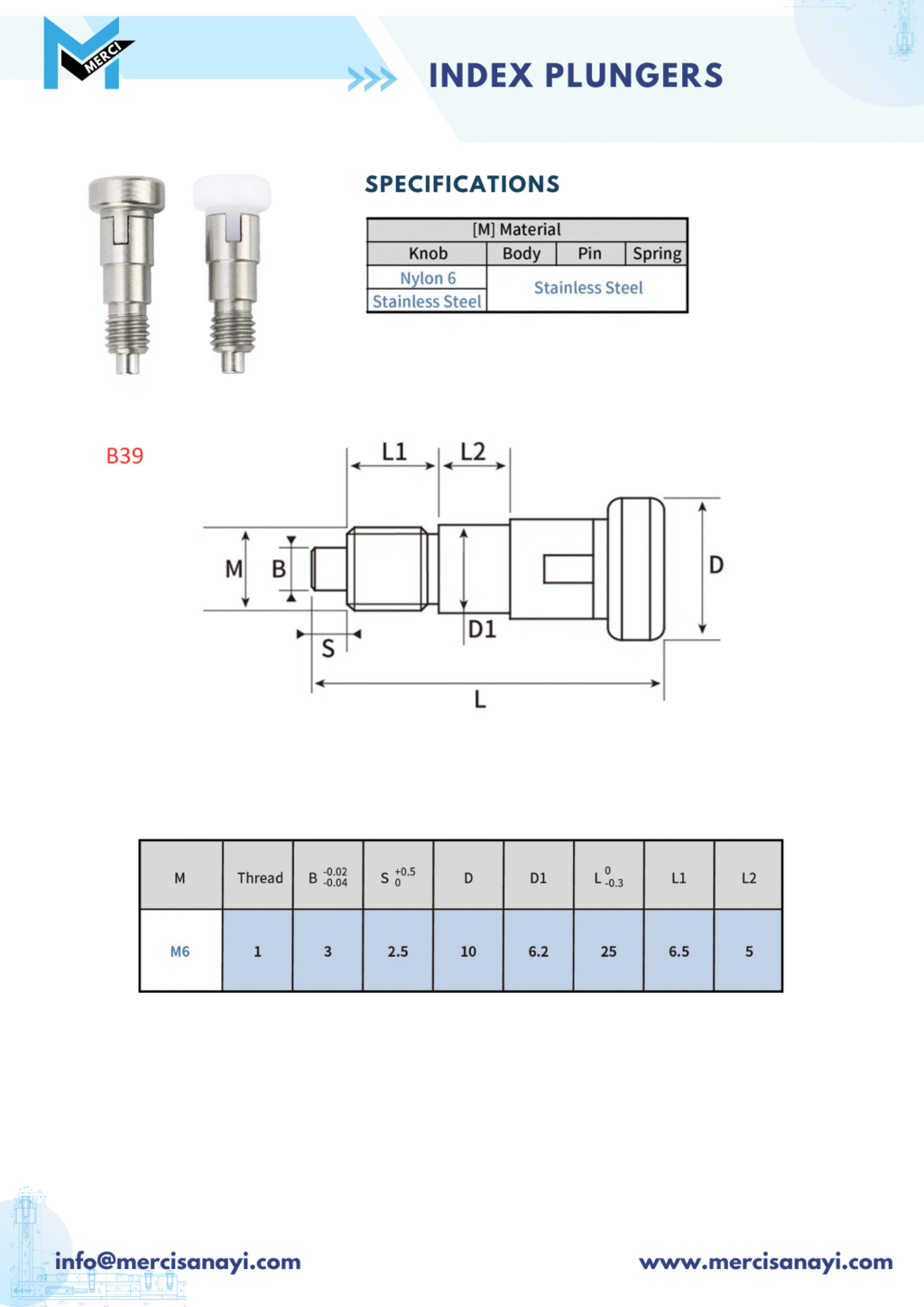 Index Plungers | B39