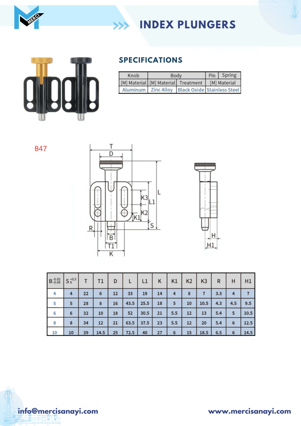 Index Plungers | B47