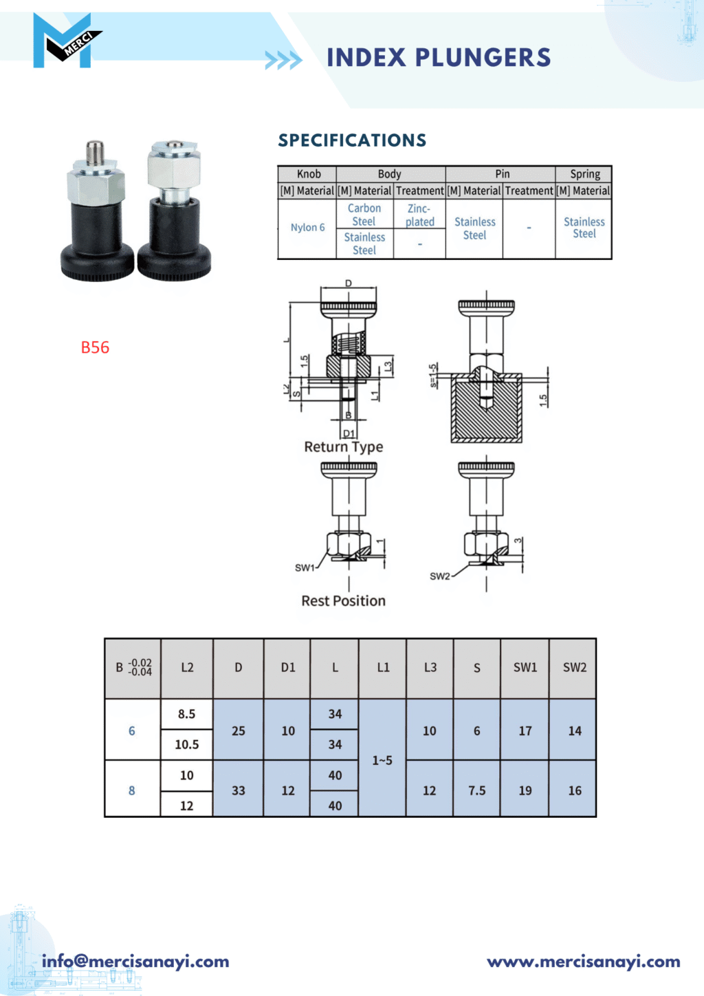 Index Plungers | B56