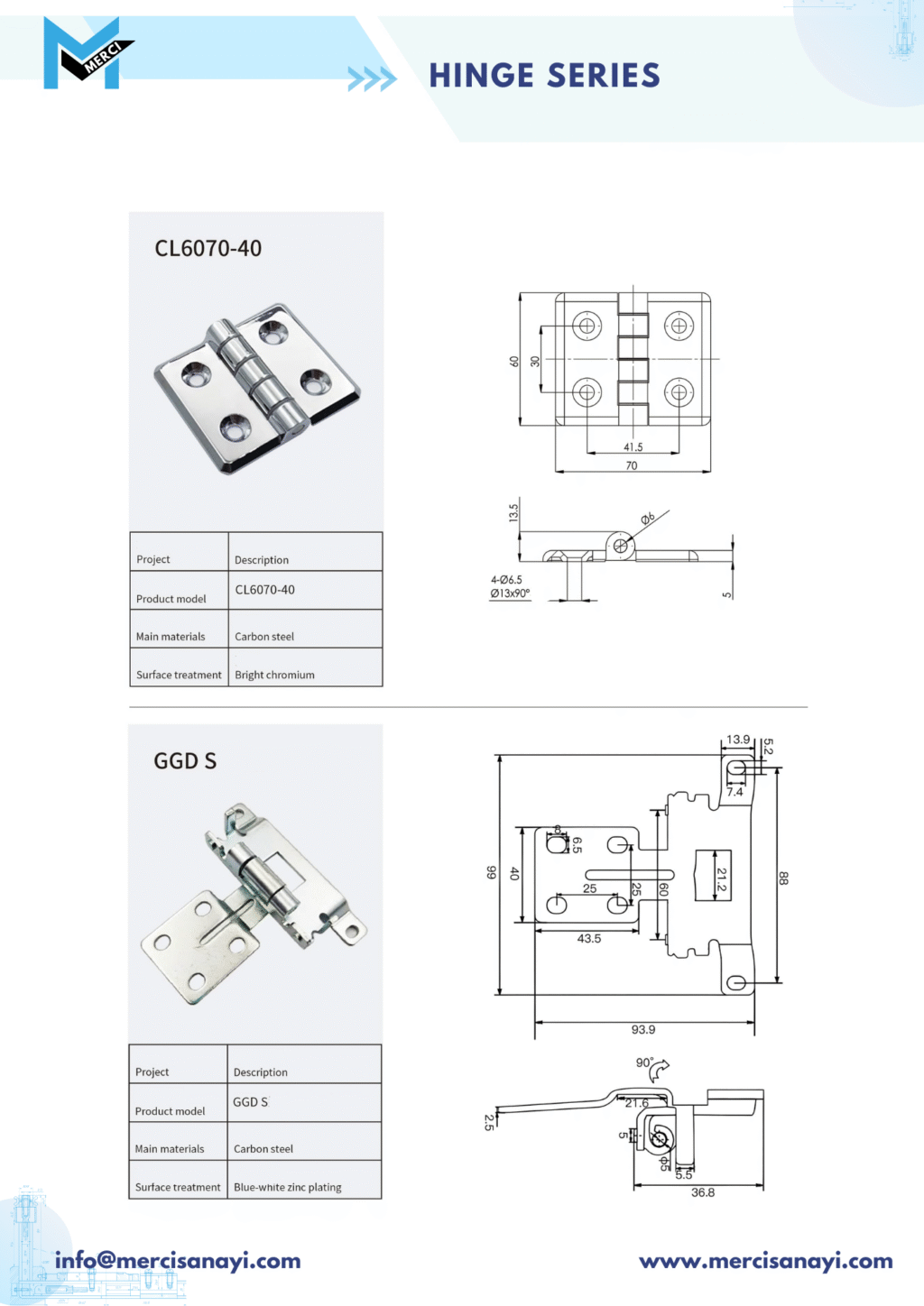 Hinge Series | CL6070-40, GGDS