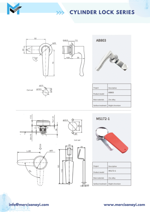 Cylinder Lock Series | AB803, MS172-1