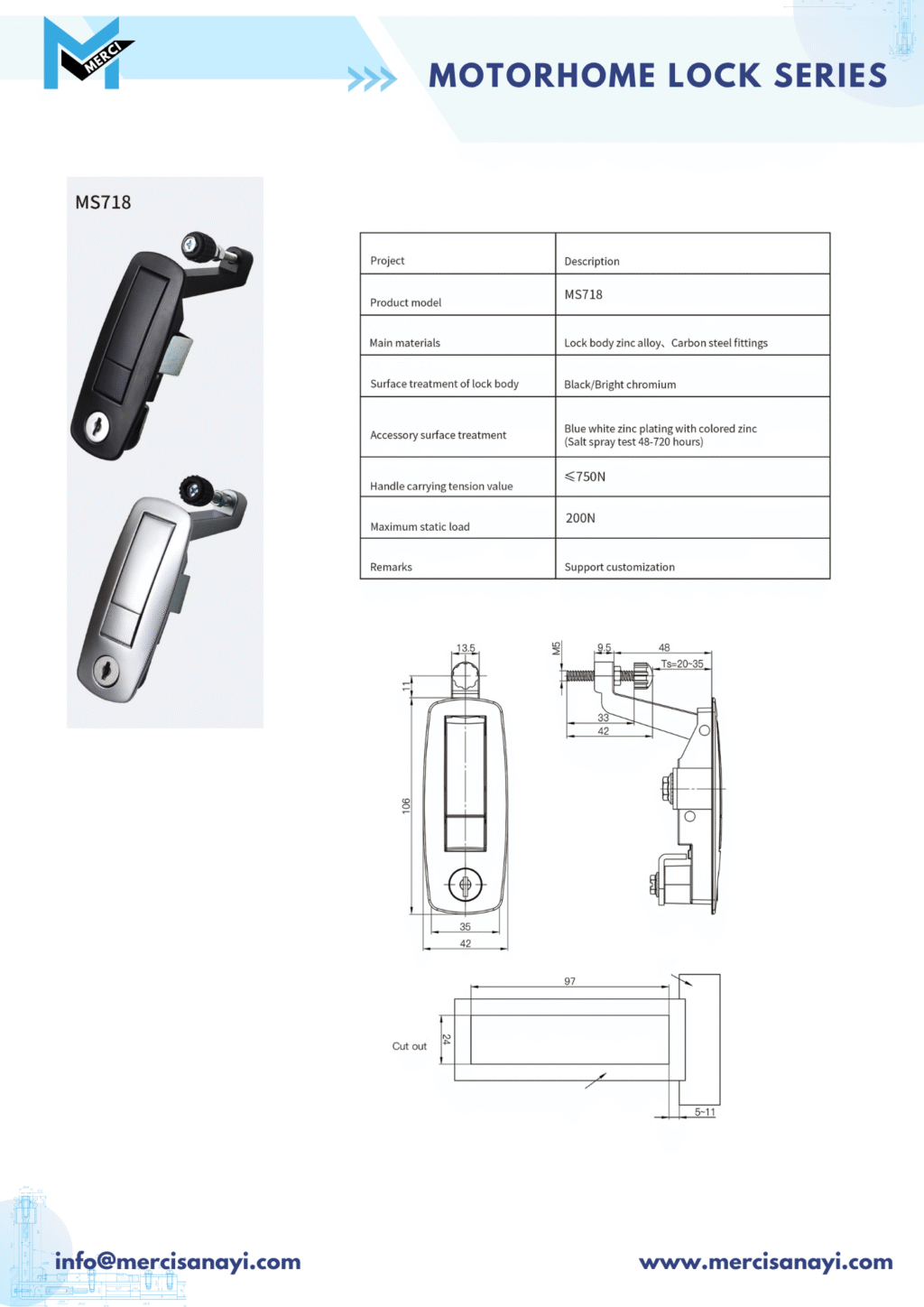 Motorhome Lock Series | MS718