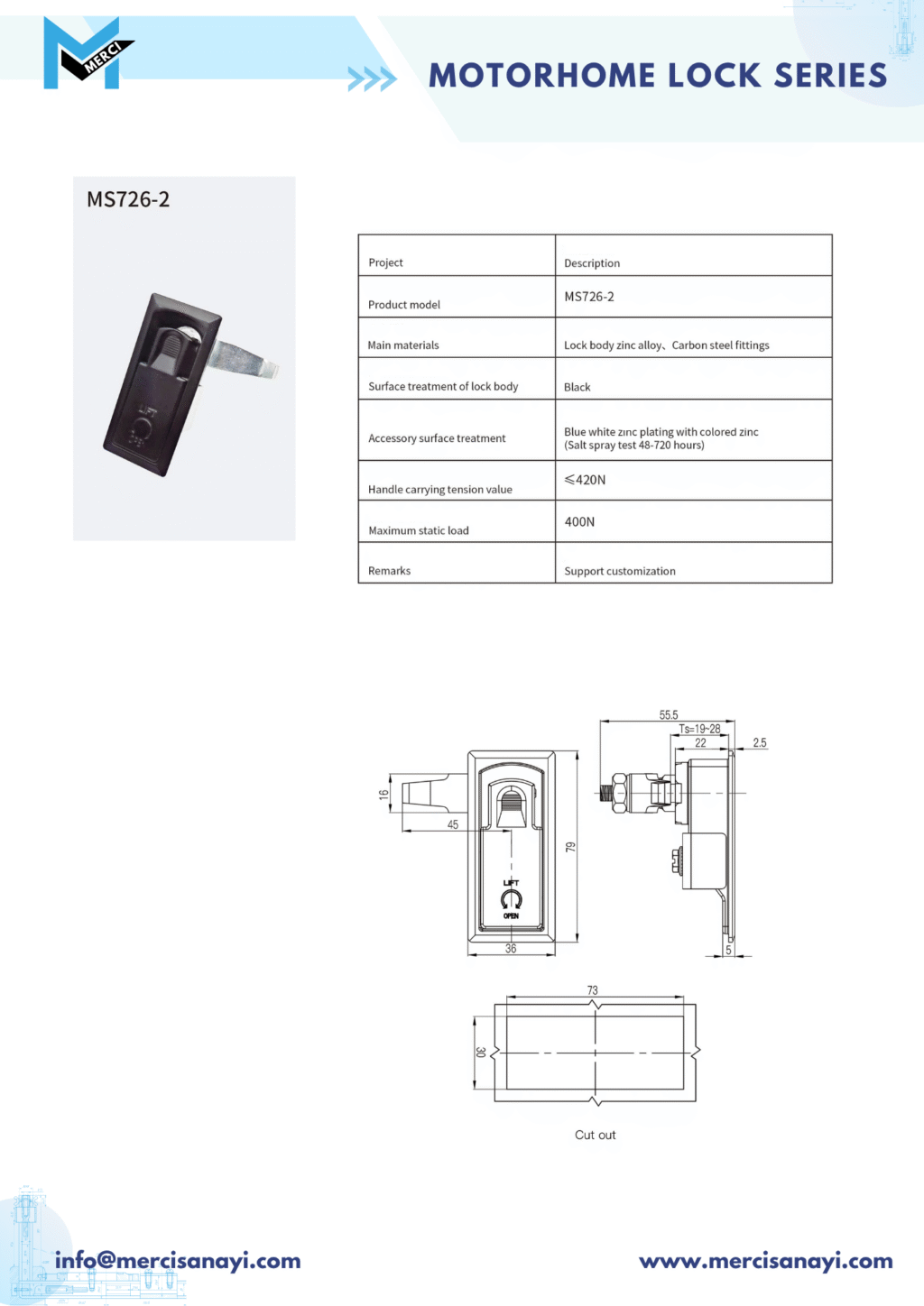 Motorhome Lock Series | MS726-2