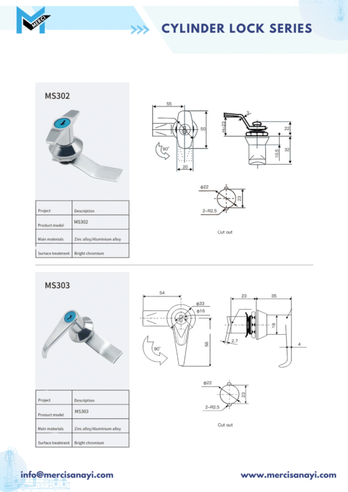 Cylinder Lock Series | MS302, MS303
