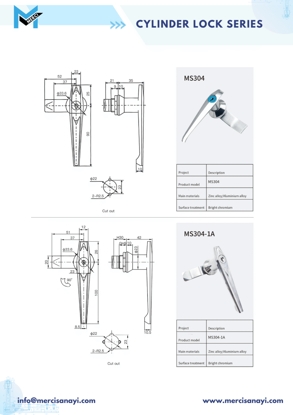 Cylinder Lock Series | MS304, MS304-1A