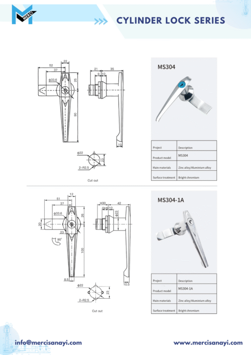 Cylinder Lock Series | MS304, MS304-1A