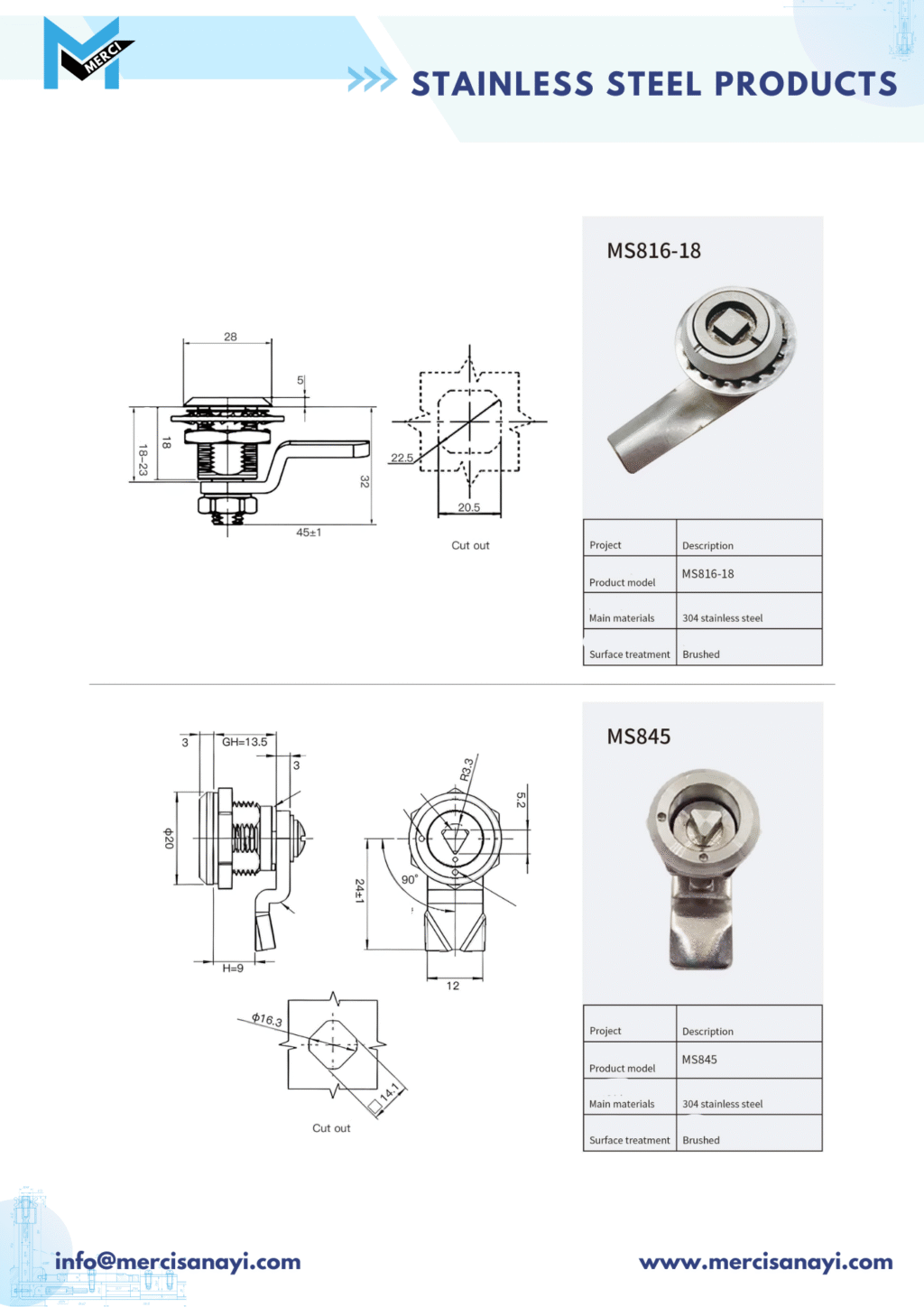Stainless Steel Products | MS816-19, MS845