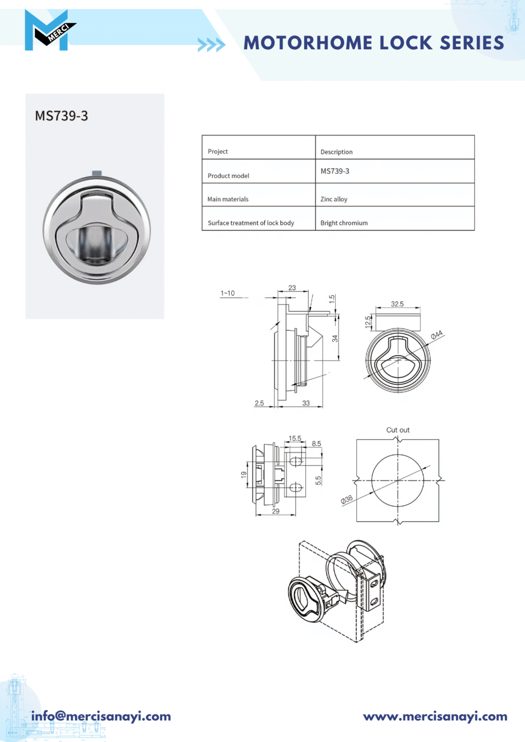 Motorhome Lock Series | MS739-3