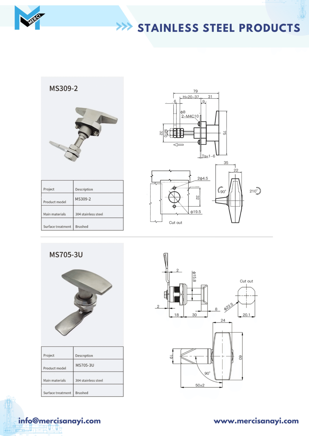 Stainless Steel Products | MS309-2, MS705-3U
