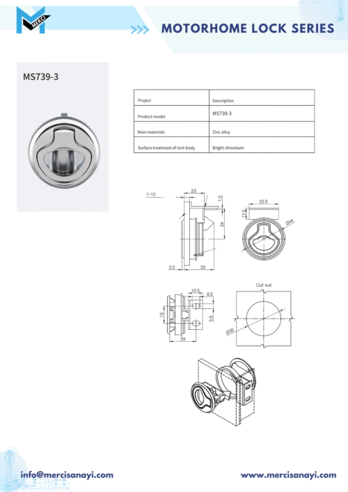 Motorhome Lock Series | MS739-3