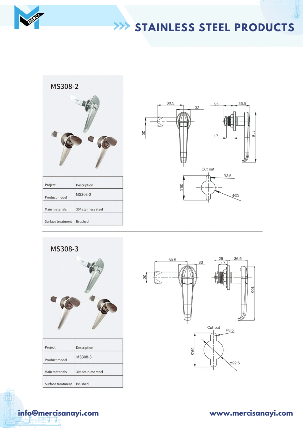 Stainless Steel Products | MS308-2, MS308-3