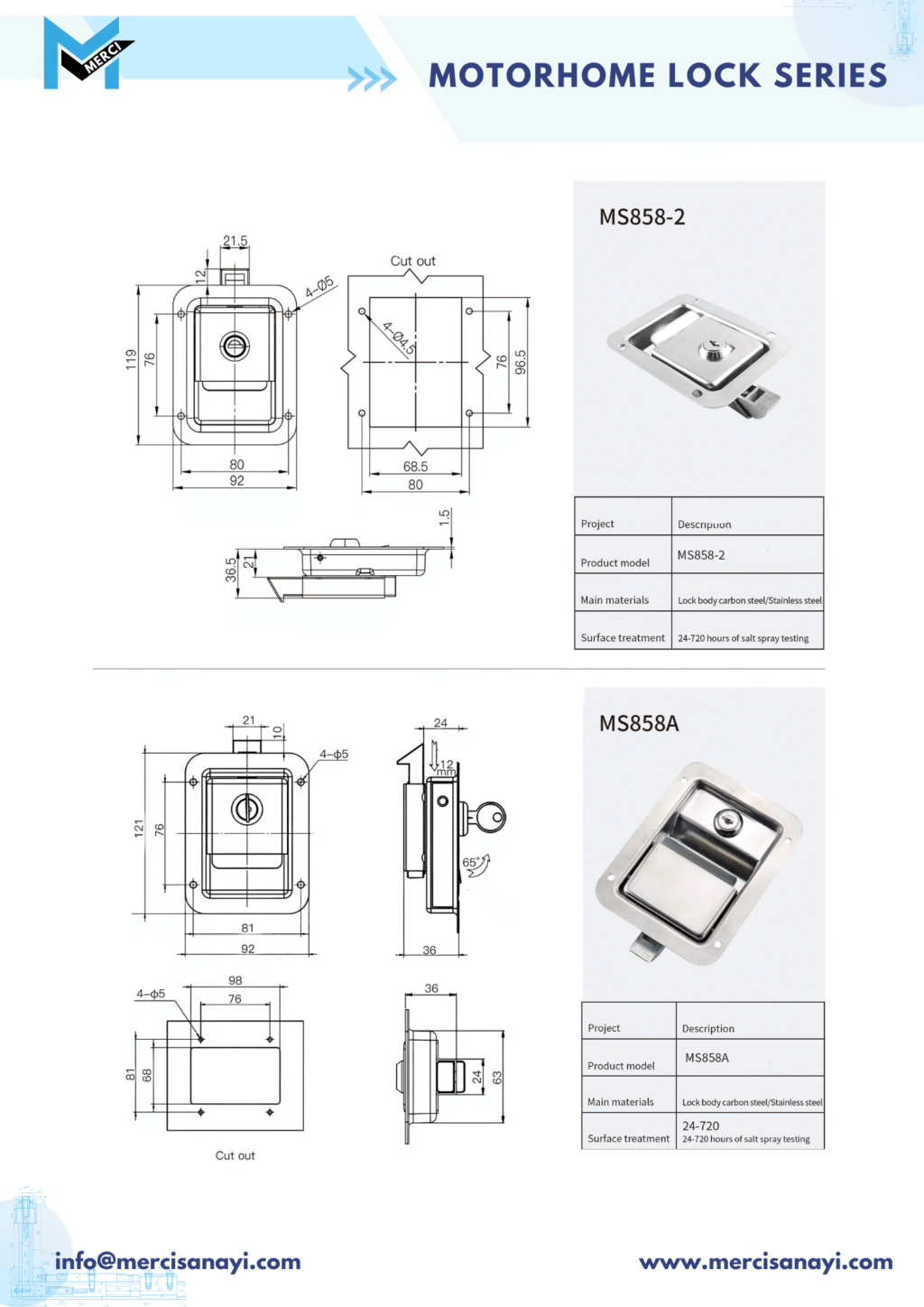 Motorhome Lock Series | MS858-2, MS858A