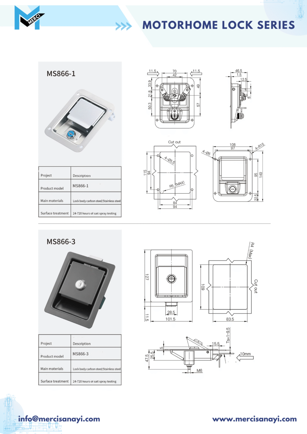 Motorhome Lock Series | MS866-1, MS866-3