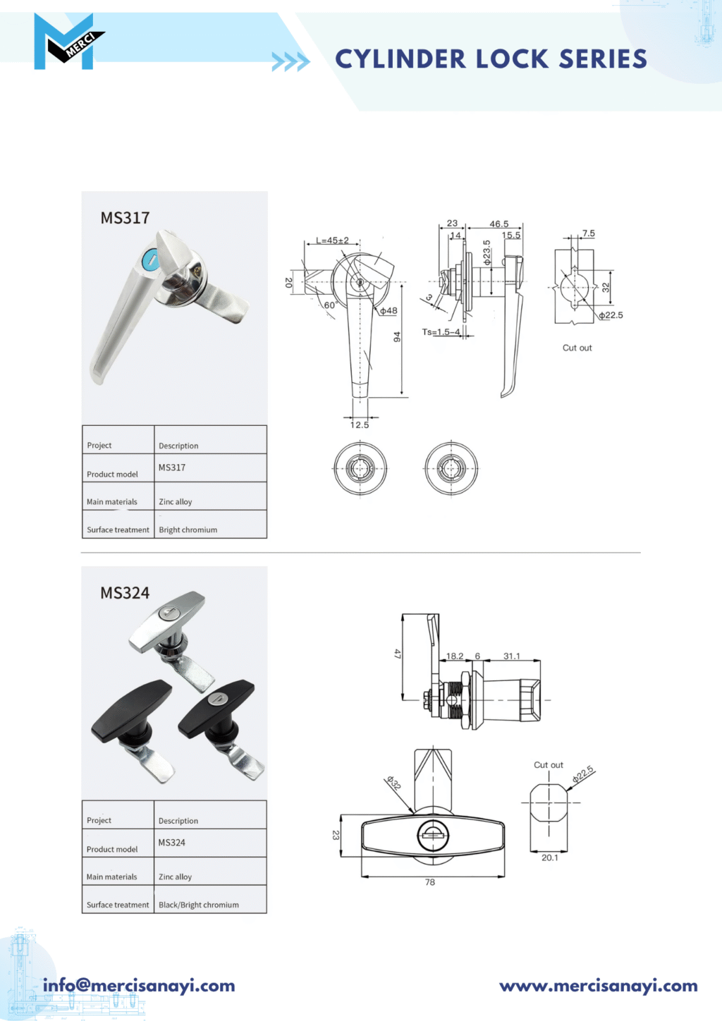 Cylinder Lock Series | MS317, MS324