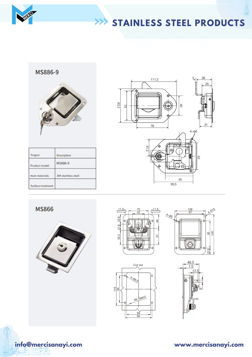 Stainless Steel Products | MS886-9, MS86
